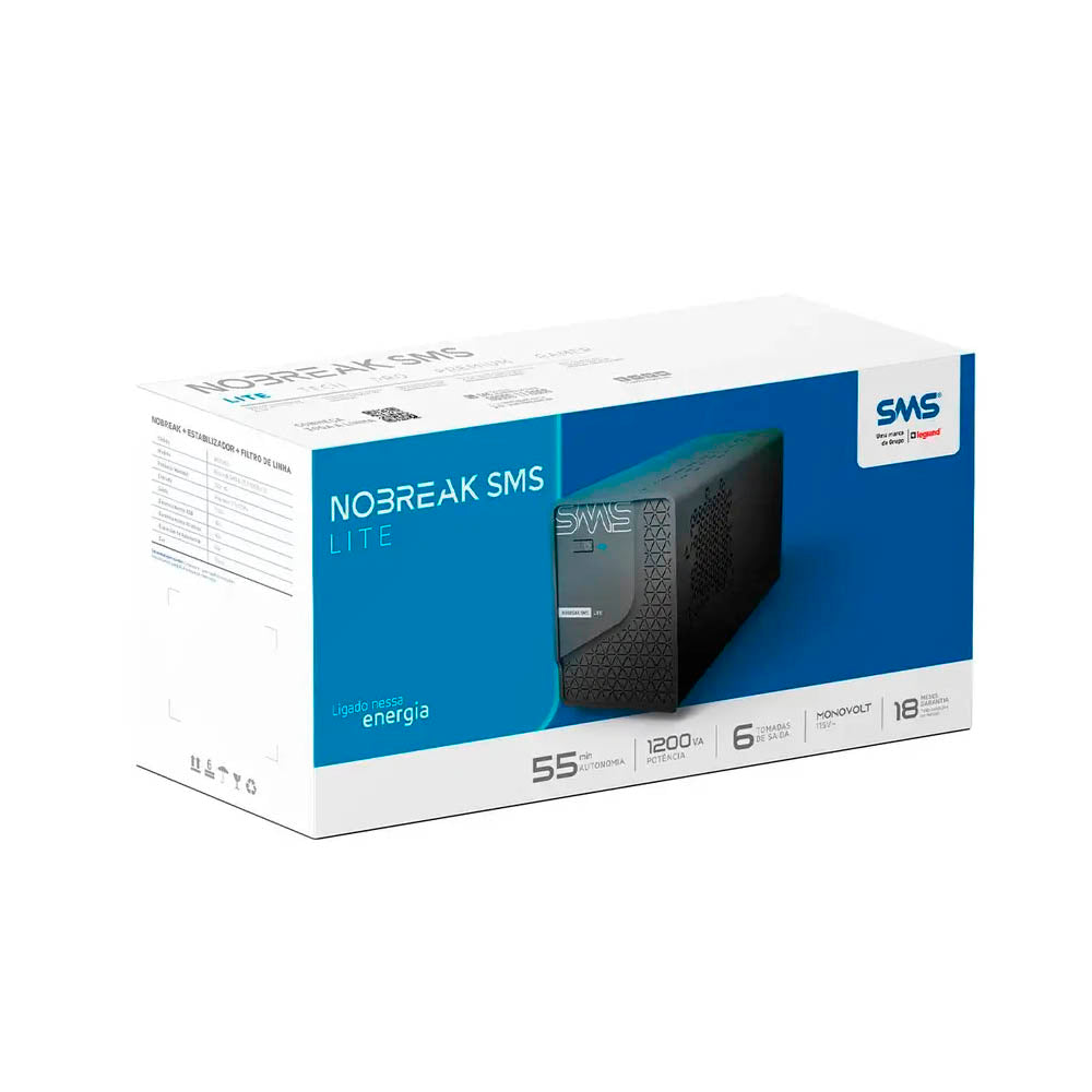 Nobreak 1200va Sms Lite 1200Va E 110v S 110v - P/N 29203