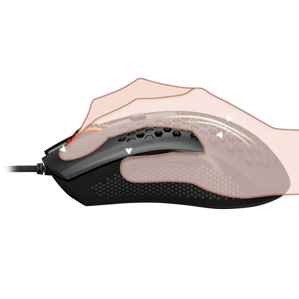 Mouse Gamer Redragon Storm Basic 12400 dpi 6 Botões Preto RGB - M808-N