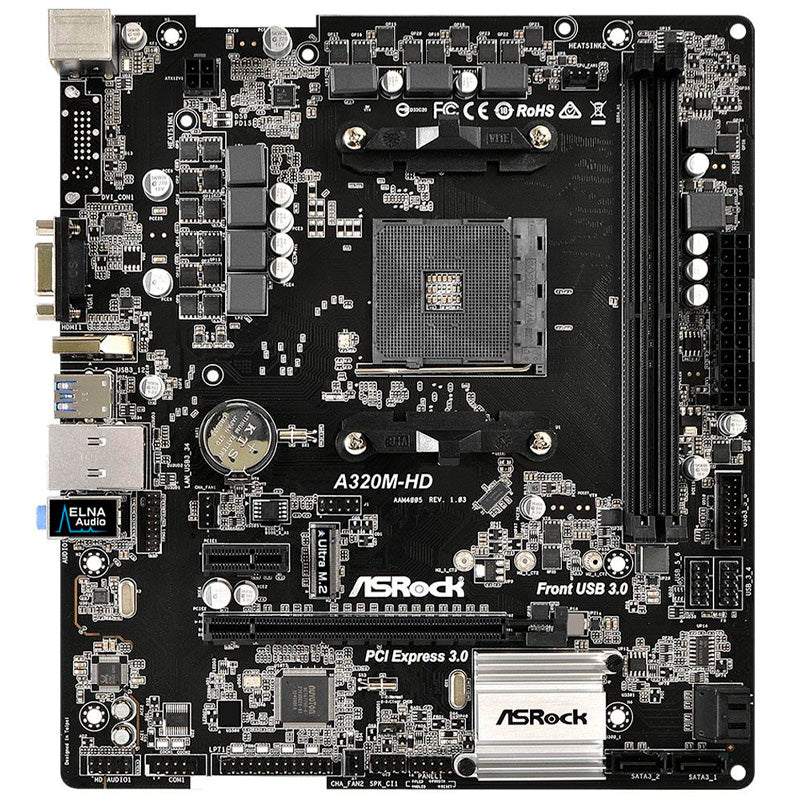Placa Mae AMD ASRock A320M-HD DDR4 Socket AM4