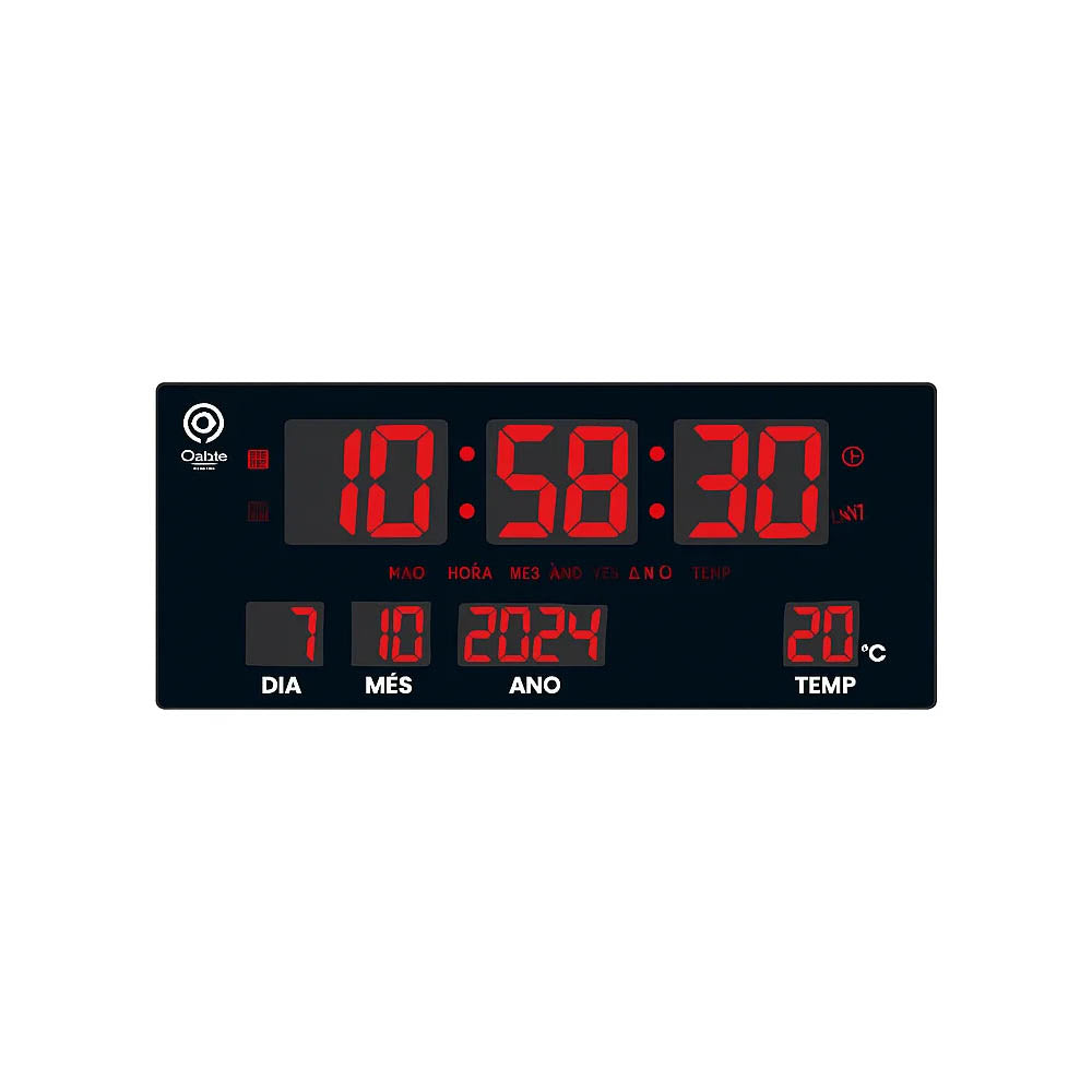 Relogio De Parede Led Digital Oásis C/ Temperatura - OIH-6200