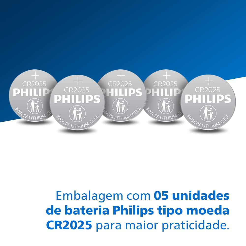 Bateria 3v Tipo Botão Cr2025 Philips - CR2025P5B/59