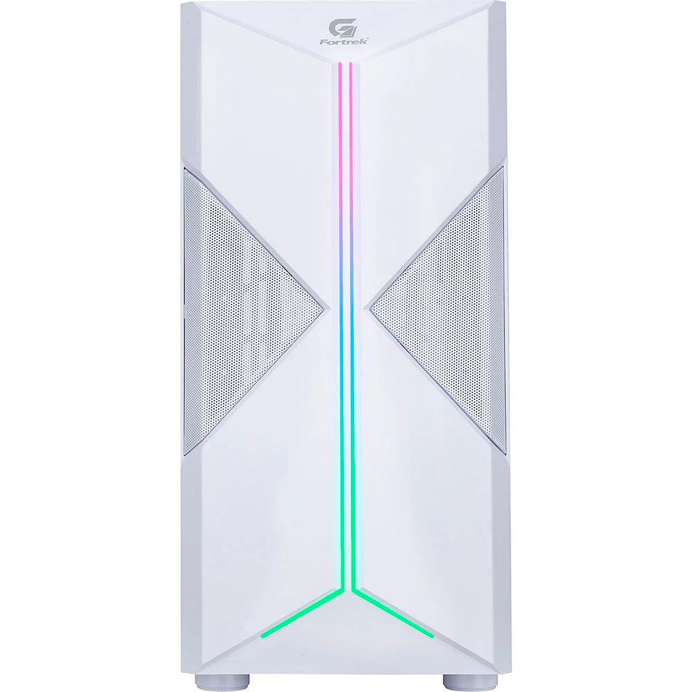 Gabinete Gamer Fortrek Mid Tower Holt Rgb Com lateral em Acrilico Branco - 80524