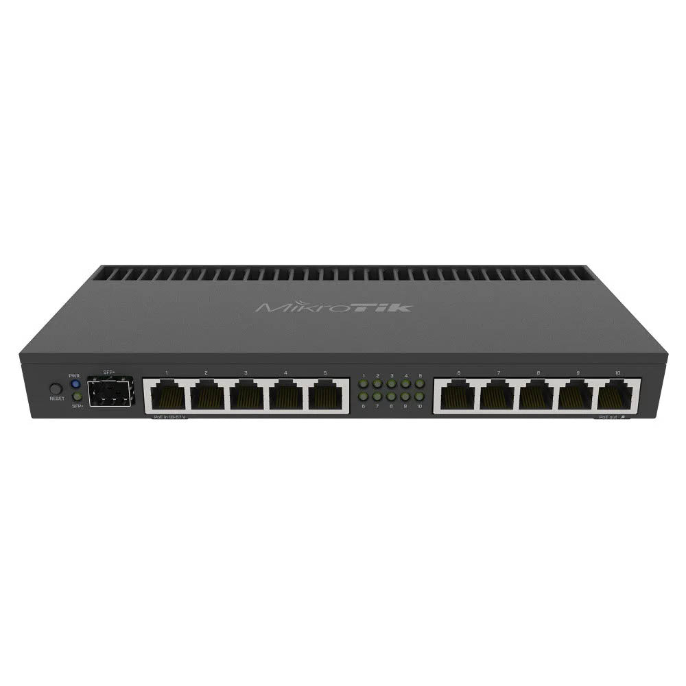 Roteador 10 Portas Mikrotik RouterBoard Gigabit (+ 1 Sfp + 1 Poe) - RB4011iGS+RM