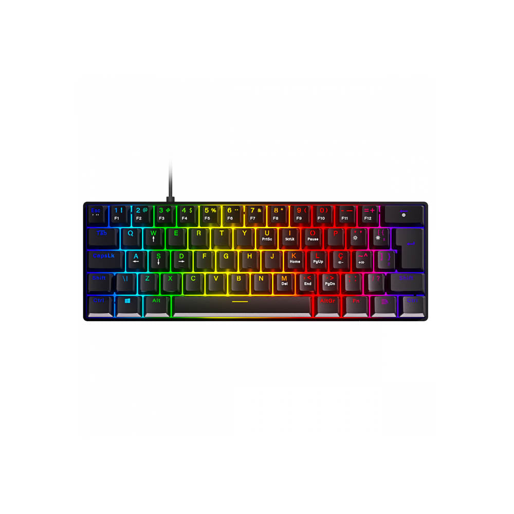 Teclado Gamer Mecanico PCYes Zot Outemu Red Hotswap Abnt2 RGB - PZOHRDRGB