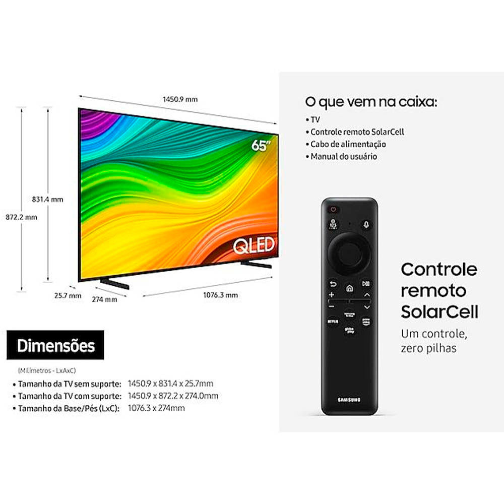 Smart Tv QLED 65 Pols Samsung 4K 65Q60D AirSlim Alexa Bt Wifi - QN65Q60DAGXZD