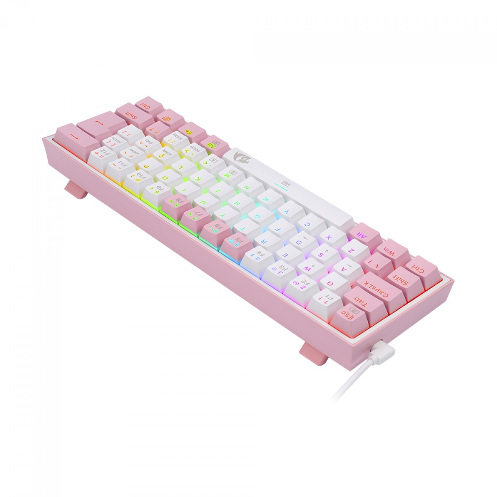 Teclado Gamer Mecânico Redragon Fizz Sakura Lollipop Branco Switch Blue - K617-RGB-WP
