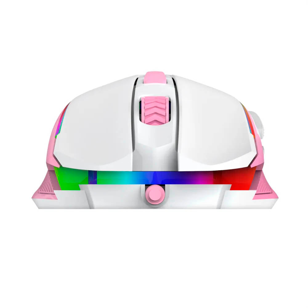 Mouse Gamer Redragon Ranger 9 Botões 12400dpi Branco/ Rosa RGB - M910WP-RGB