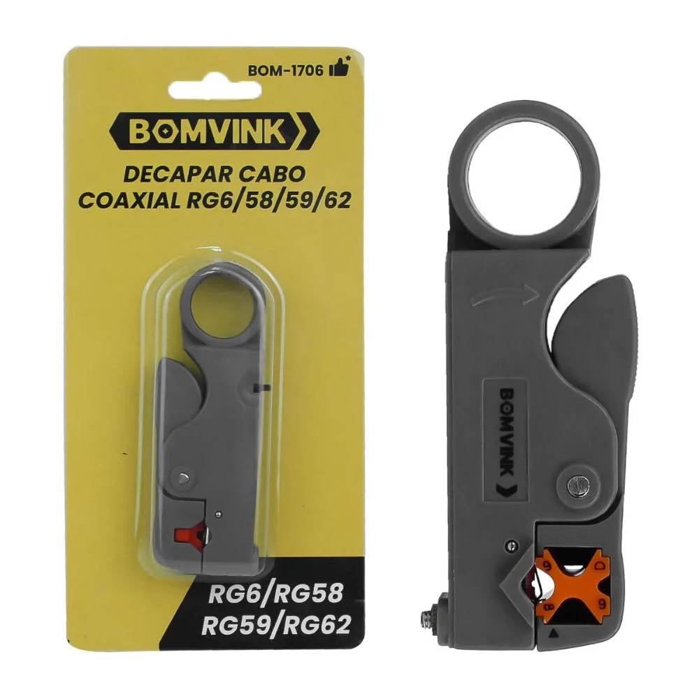 Alicate Decapador Cabo Coaxial RG6/58/59/62 Bomvink - BOM-1706