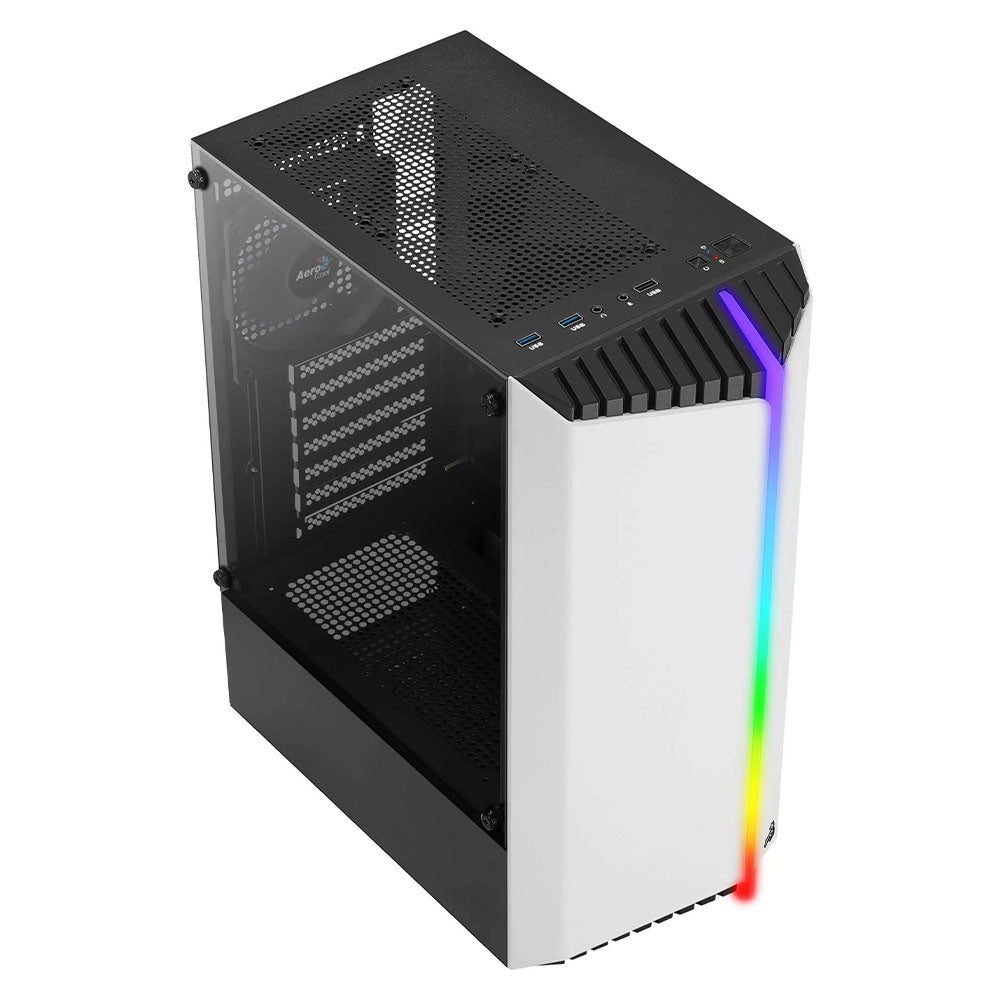 Gabinete Gamer Aerocool Mid Tower Rgb Bionic Branco Com Lateral em Vidro temperado - 73874