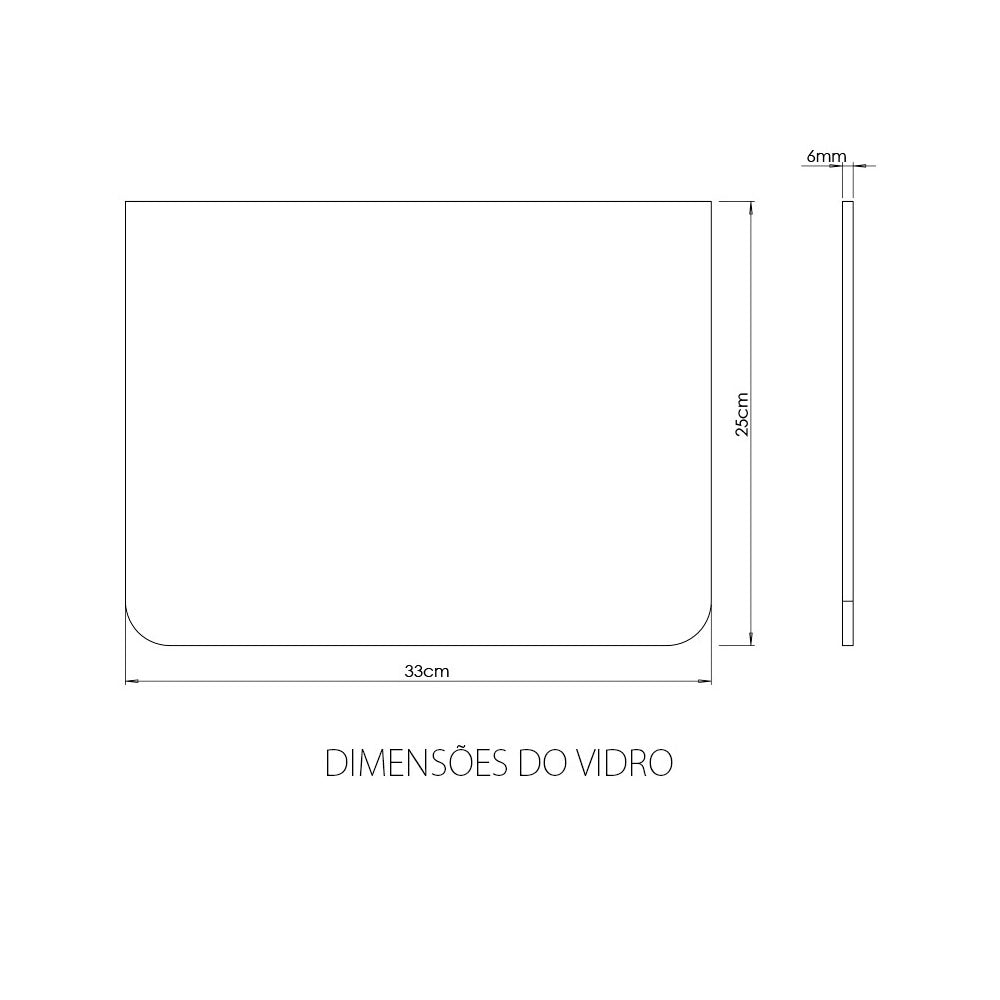 Suporte para Monitor Office em Vidro C/ Ajuste Reliza Preto - 007025