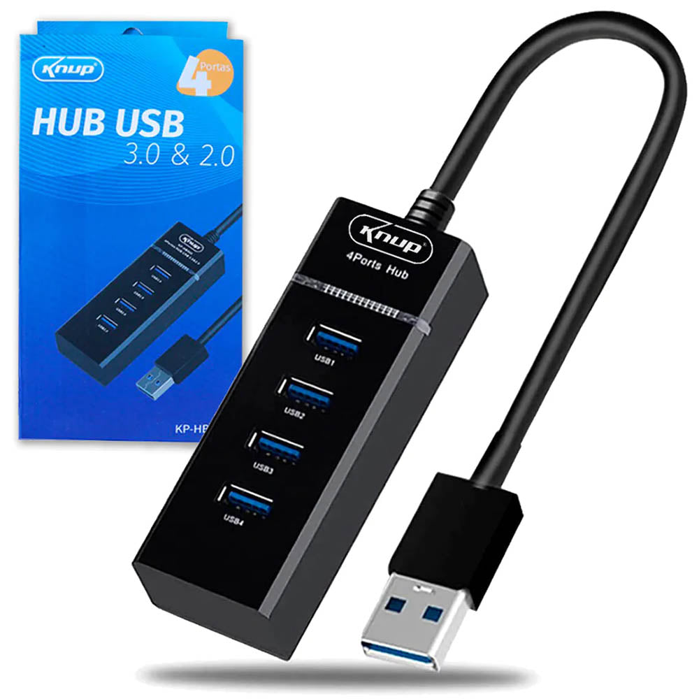 Hub Usb Tipo C 4 Portas USB 3.0 e USB 2.0 Knup - KP-HB504