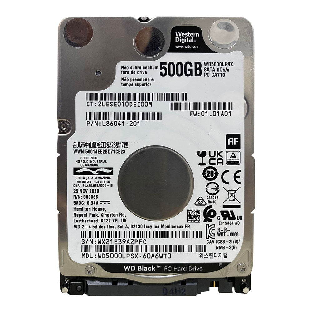 Hd Para Notebook 500gb Western Digital Wd Black Sata - WD5000LPSX (Sem Embalagem)