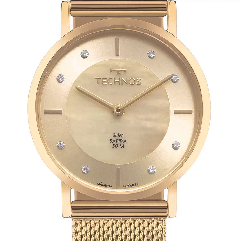 Relógio de Pulso Technos Slim em Aço Dourado - 2025LTX/1X
