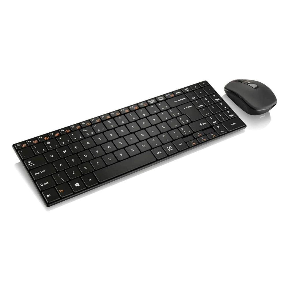 Kit Teclado e Mouse Sem Fio Multilaser 2.4Ghz Multimidia Preto - TC202