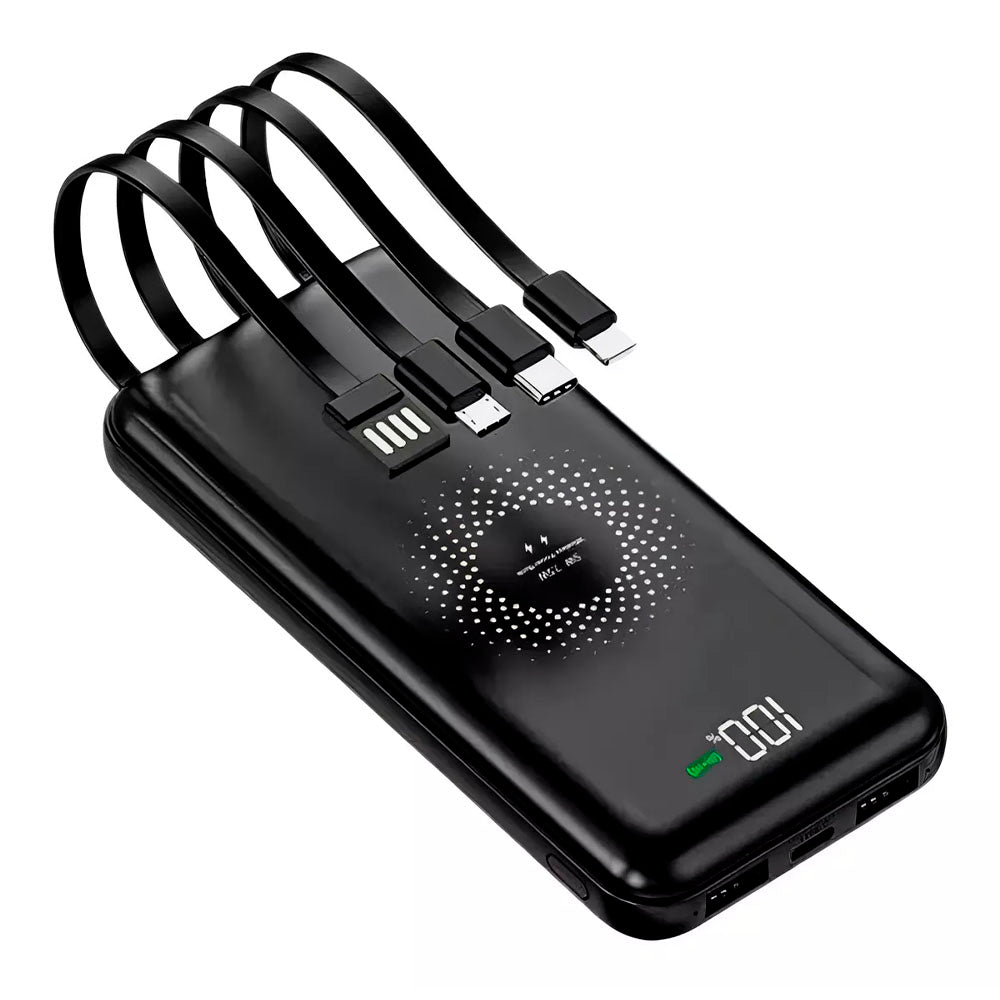 Carregador Portátil Wireless 10000mAh Gold Power Bank Tipo C / Micro Usb / Lightning Iphone 3.1A - BTE-17