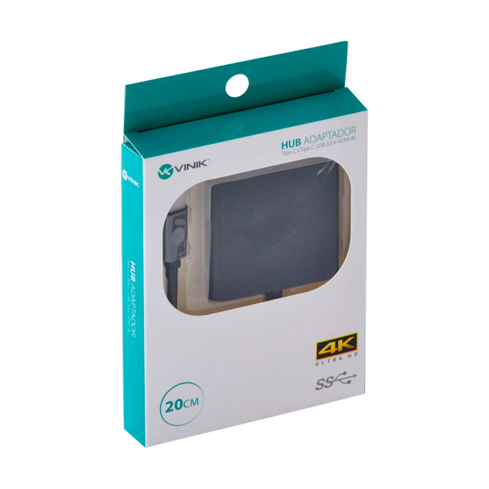 Adaptador Conversor Usb Tipo C Para Usb 3.0 + Hdmi + Usb Tipo C - HCHUC-20