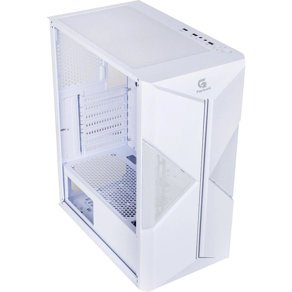 Gabinete Gamer Fortrek Mid Tower Holt Rgb Com lateral em Acrilico Branco - 80524