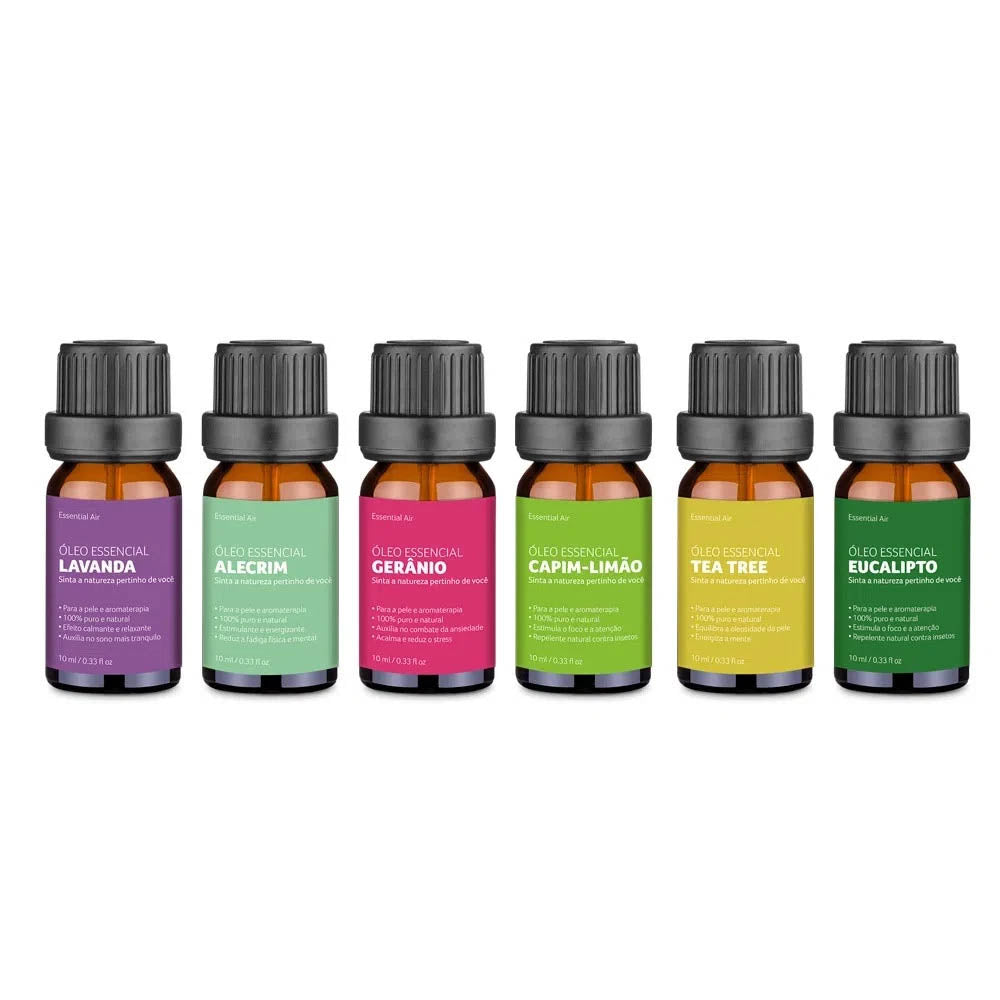Kit Com 6 Óleos Essenciais 10ml Cada Multi P/ Aromatizador - HC165