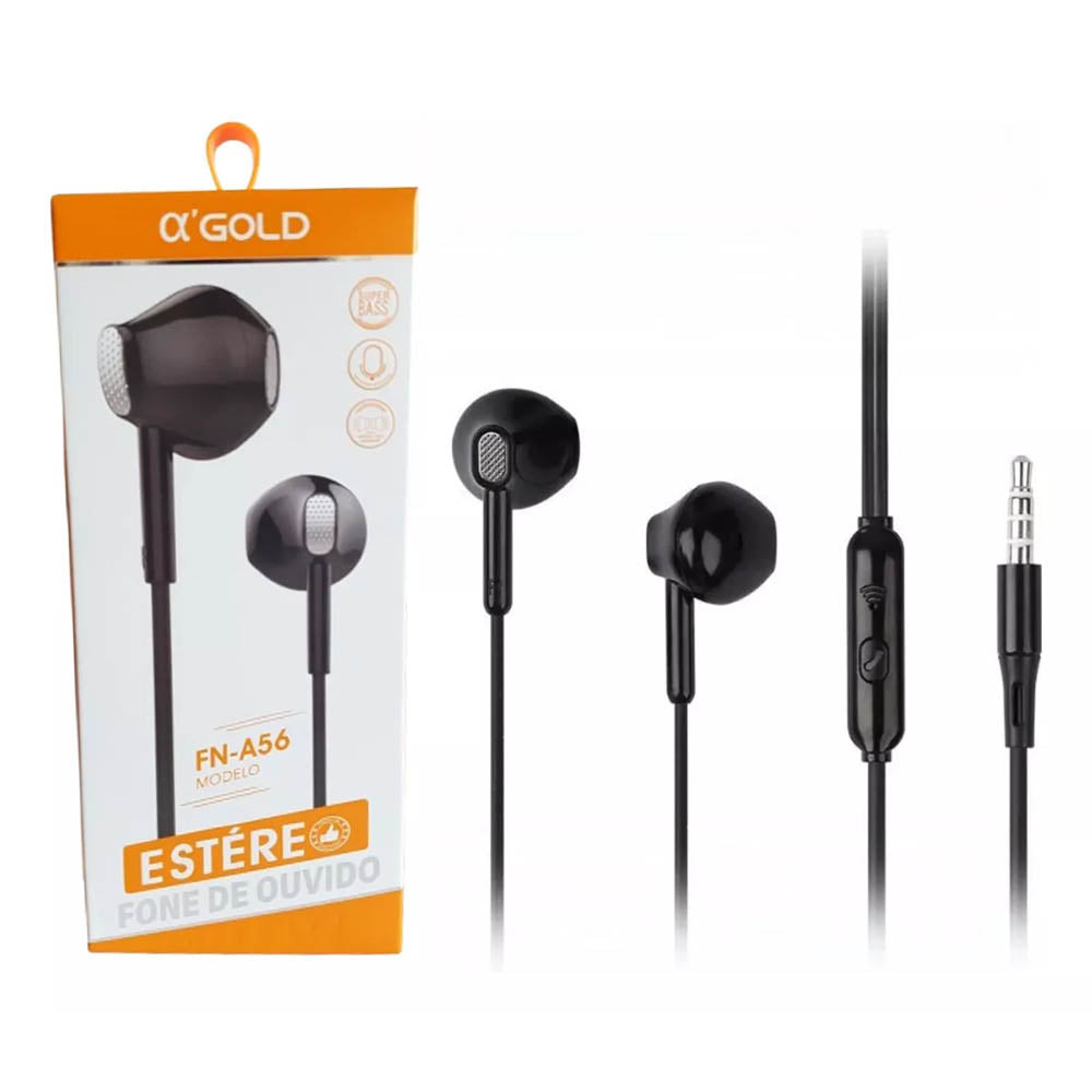 Fone De Ouvido P3 com Microfone aGold Estereo - FN-A56