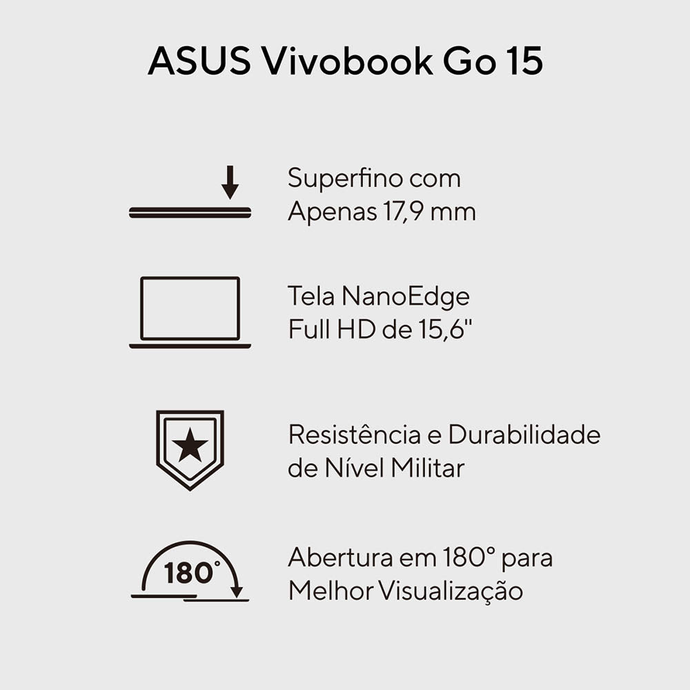 Notebook Asus Vivobook Intel Core I3-N305 4gb 128gb Ssd 15.6 Pols Prata Win11 Home - E1504GA-NJ440W