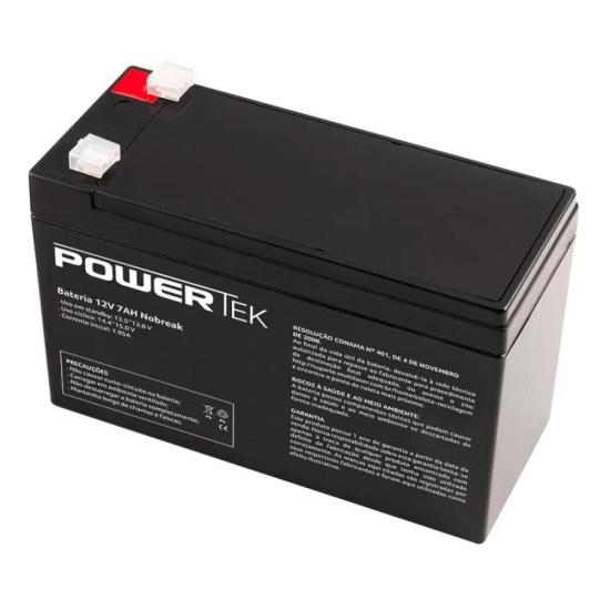Bateria p/ Nobreak 12v/7Ah EN013 Preta POWERTEK