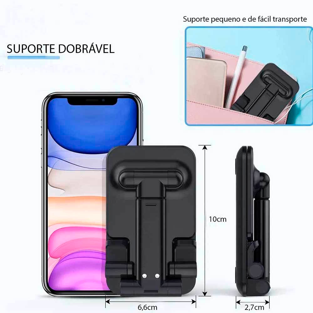 Suporte De Mesa Retrátil Para Smartphone e Tablet com Altura Regulável - EX-1011