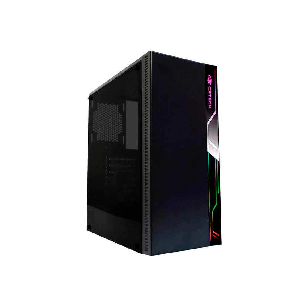 Gabinete Gamer C3Tech Mid Tower Rgb Com lateral acrílico - MT-G400BK