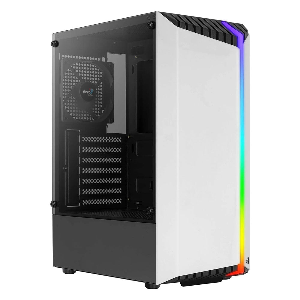 Gabinete Gamer Aerocool Mid Tower Rgb Bionic Branco Com Lateral em Vidro temperado - 73874