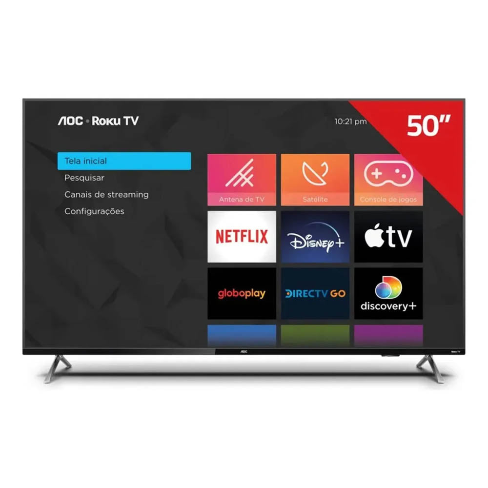 Smart TV Led Aoc Roku TV 50" 4K UHD Wi-fi USB HDMI - 50U7045/78