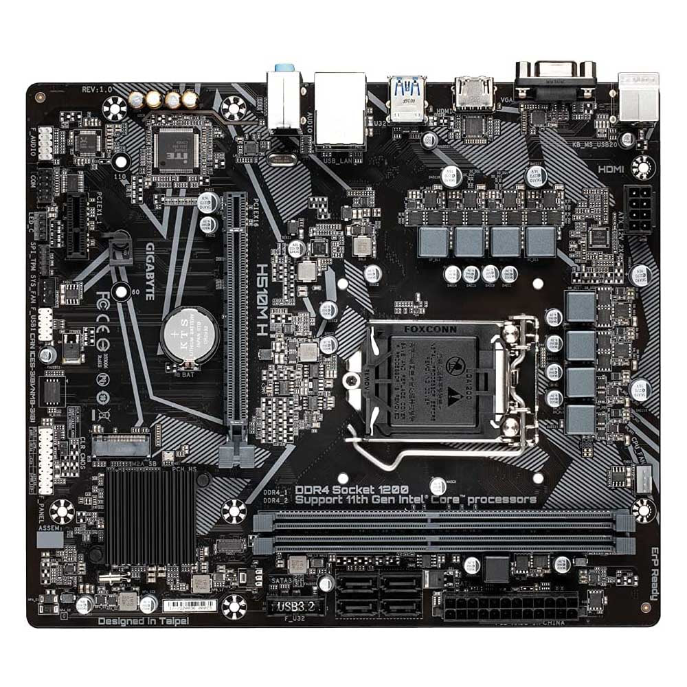 Placa Mae Gigabyte H510M-H Matx Lga 1200 Ddr4 2666Mhz Hdmi M.2 (10a e 11a Geração) Truedata