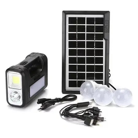 Sistema de Iluminação Solar C/ Placa / Lanterna / Carregador USB e Lampadas Led Luatek - LK-3101