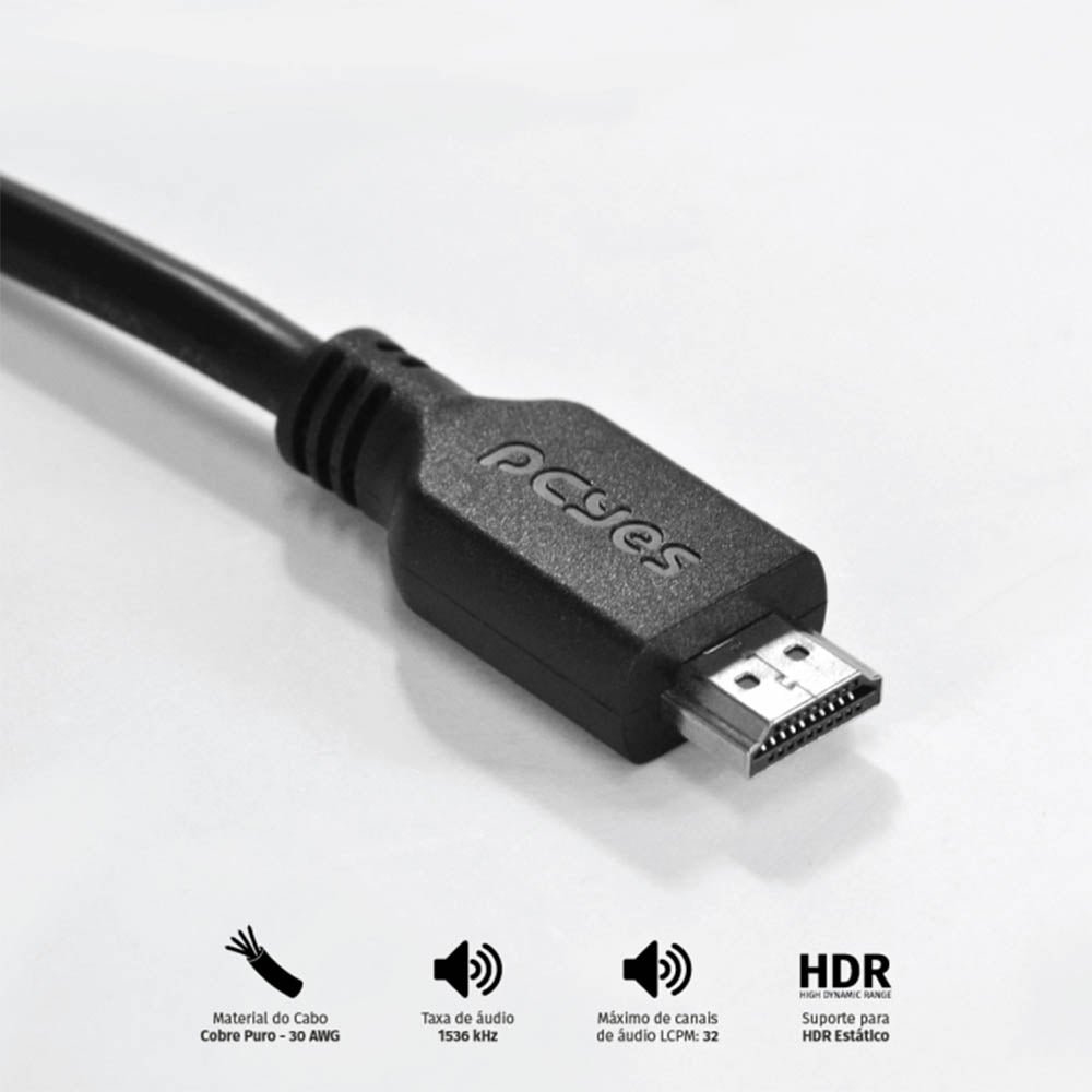 Cabo Hdmi 2mt 4k PCYes - PHM20-2