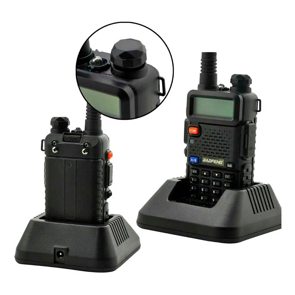 Rádio de Comunicação Dual Band Uhf + Vhf Baofeng Uv-5R Preto (Unidade) 10Km