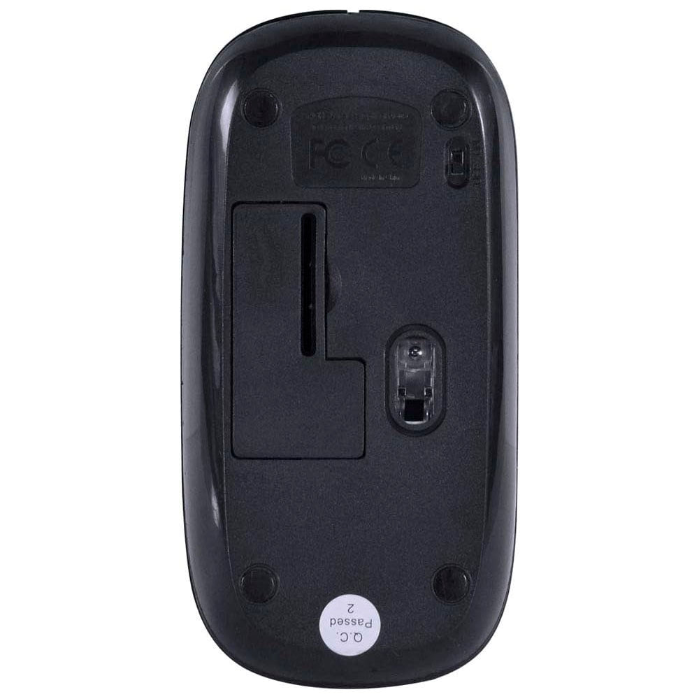 Mouse Sem Fio Wireless Dynamik Flat Vinik Preto 2.4Ghz 1200dpi Usb - DM100