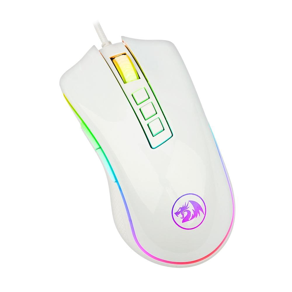 Mouse Gamer Redragon King Cobra Lunar Branco RGB - M711W-FPS