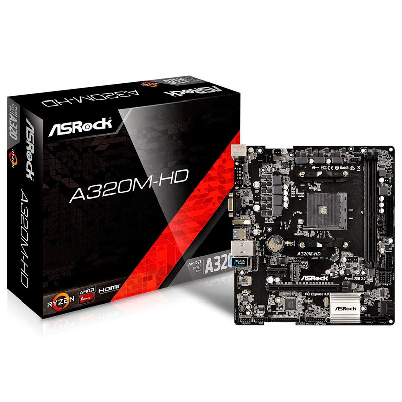 Placa Mae AMD ASRock A320M-HD DDR4 Socket AM4