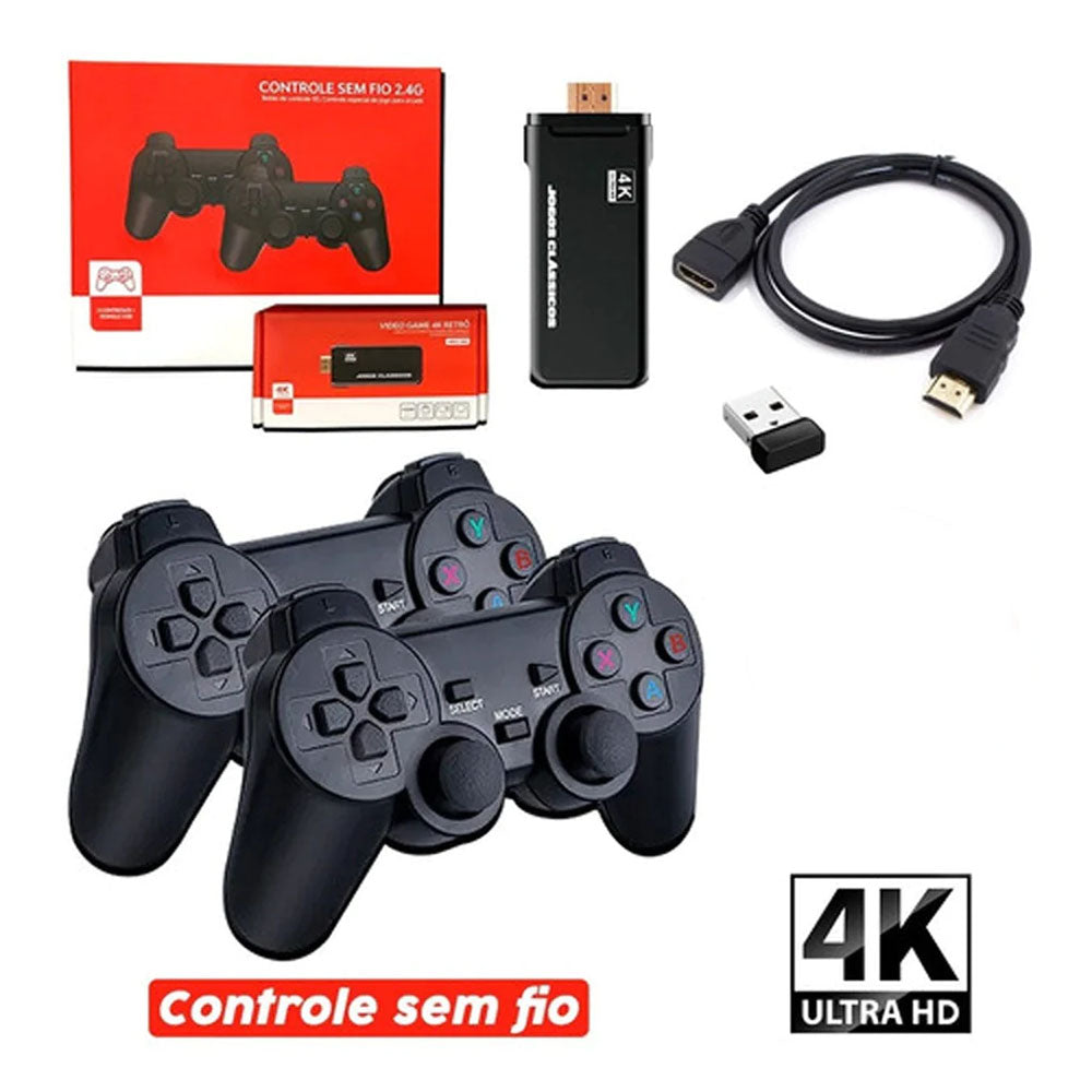 Console Video Game Retrô Stick C/ 2 Controles Wireless Tomate - MAY-004 / MAY-100