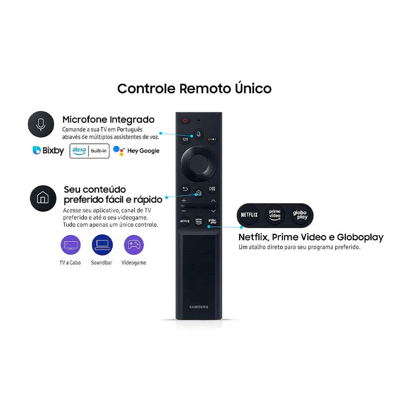 Smart TV Led Samsung 55" UHD 4K Wi-fi Bluetooth USB HDMI Alexa Integrada - 55AU7700