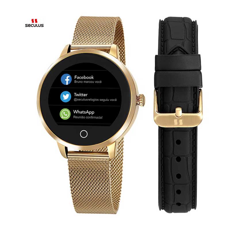 Relógio de Pulso SmartWatch Seculus em Malha de Aço - 79003LPSVDA2
