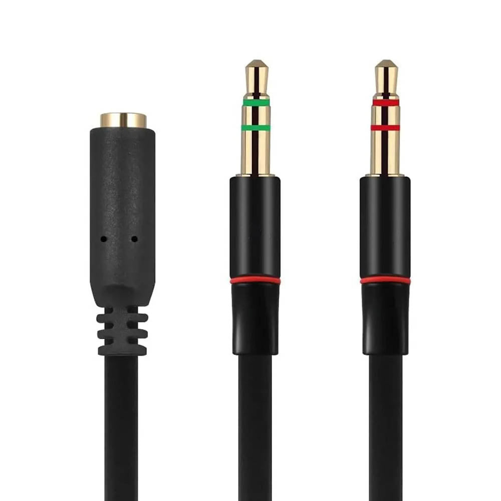 Cabo 1 P3 Femea para 2 P2 Macho P/ Microfone E Fone Headset
