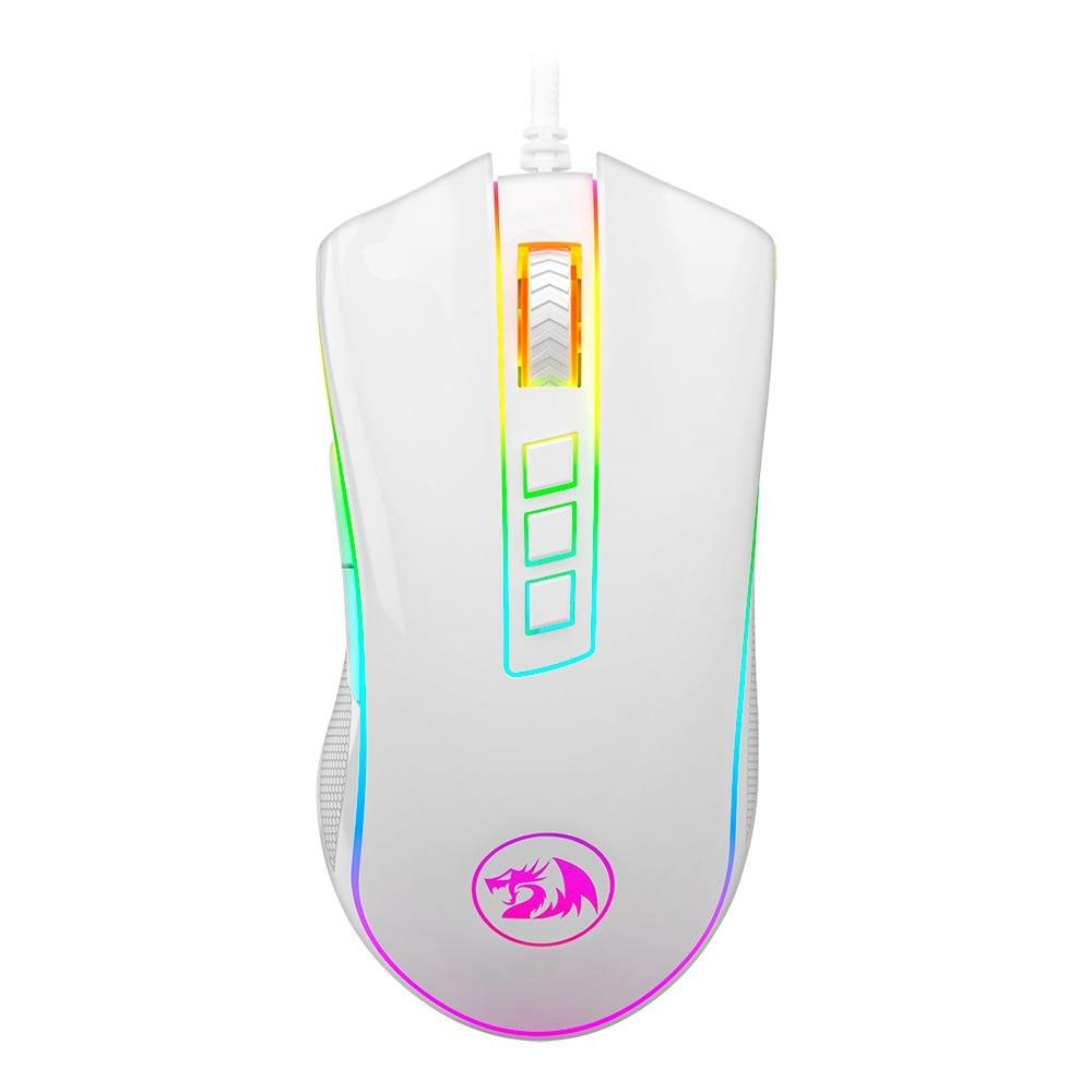 Mouse Gamer Redragon King Cobra Lunar Branco RGB - M711W-FPS