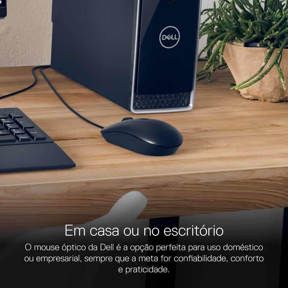 Mouse Usb Com Fio Preto Dell 1000 Dpi - MS116