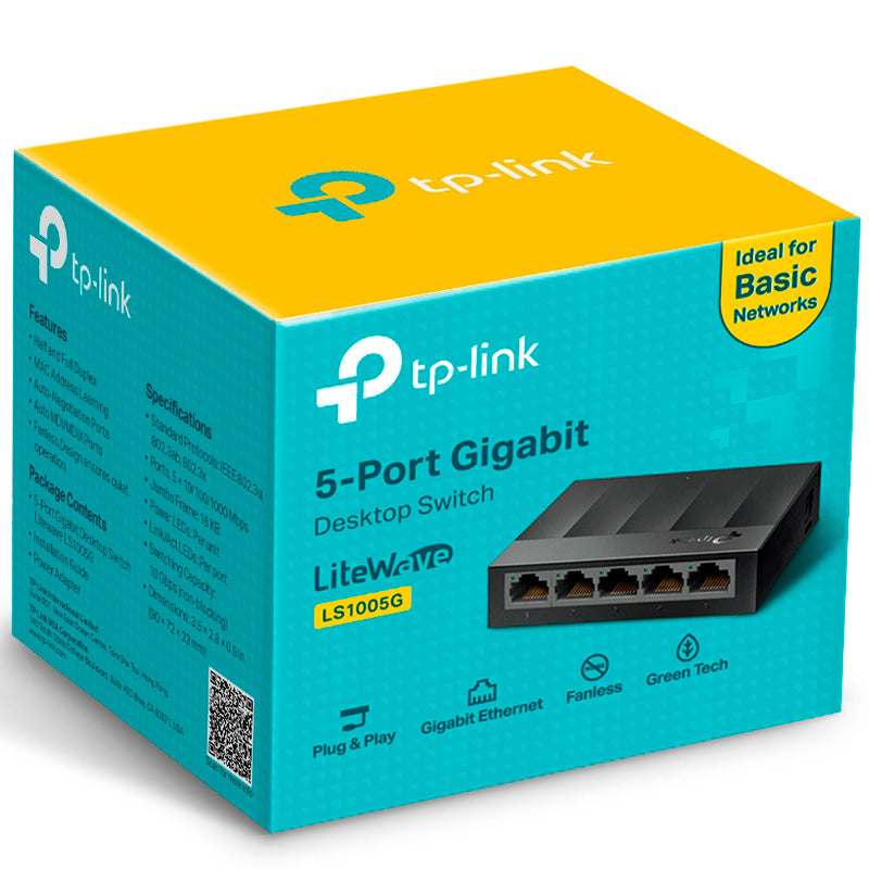 Switch 05 Portas Gigabit 10/100/1000 Mbps Tp-Link - Ls1005G Truedata