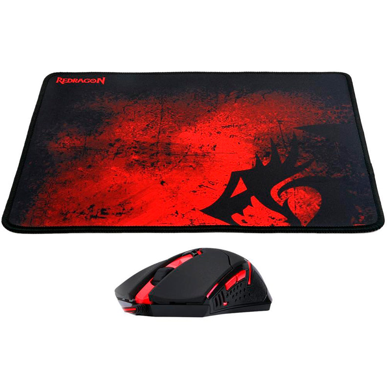 Kit Mouse + Mousepad Gamer Redragon Centrophorus M601-BA