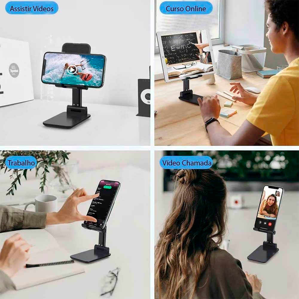 Suporte De Mesa Retrátil Para Smartphone e Tablet com Altura Regulável - EX-1011