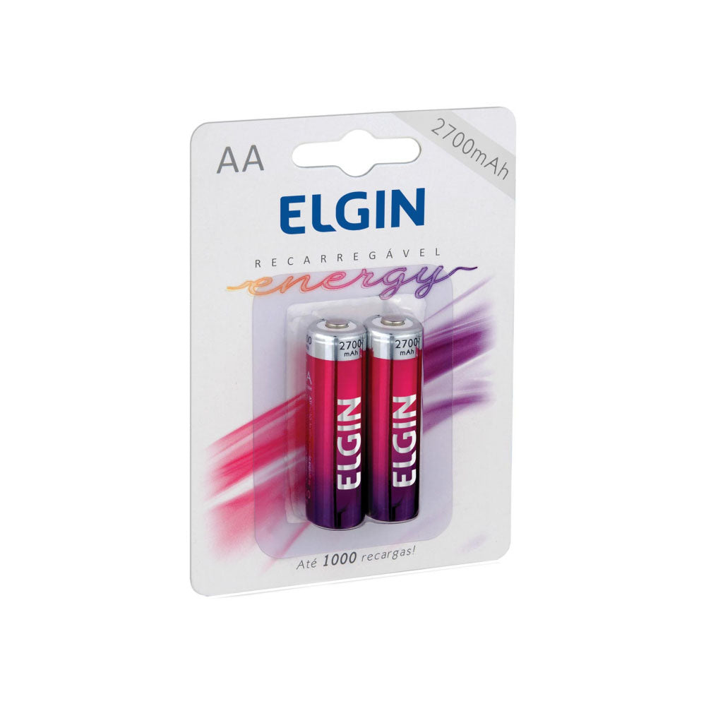 Pilha Recarregável AA 2700mah Elgin (Blister C/ 2 Pilhas) - 82174