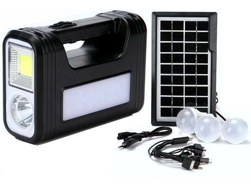 Kit de Iluminação Solar C/ Placa / Lanterna / Carregador USB e Lampadas Led Luatek - LK-3102