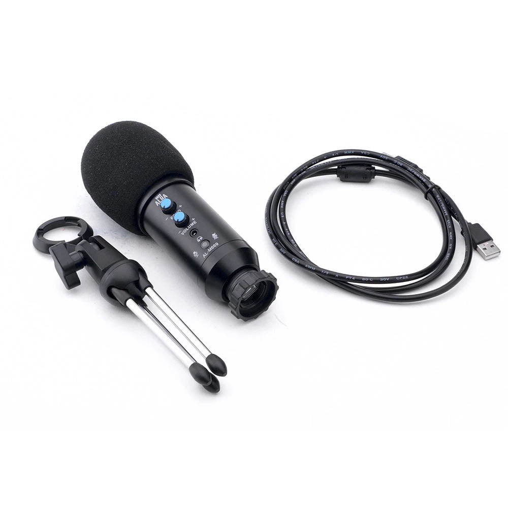 Microfone Condensador Alra Music Cardioide Usb Studio - AL-M669