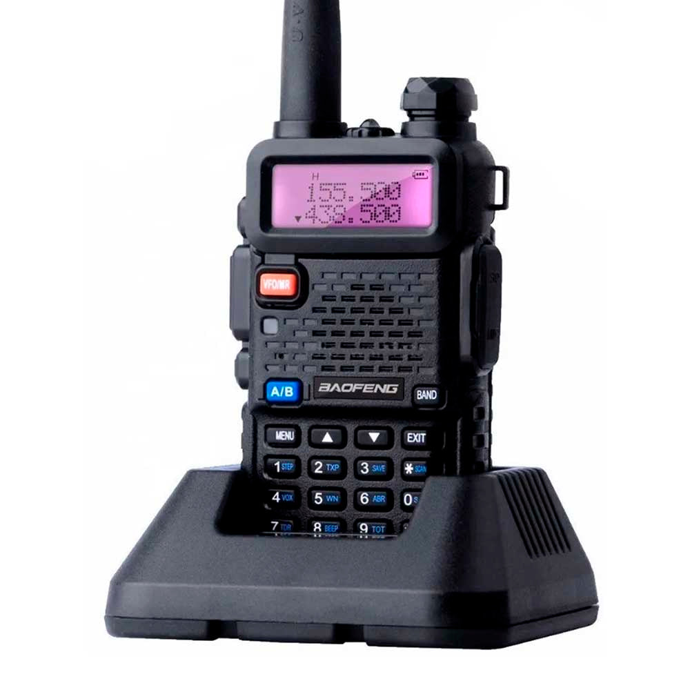 Rádio de Comunicação Dual Band Uhf + Vhf Baofeng Uv-5R Preto (Unidade) 10Km