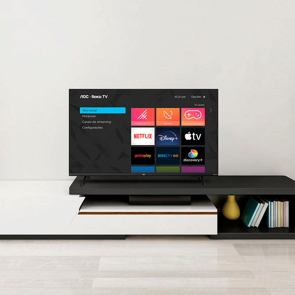 Smart TV Led AOC Roku TV 43" Full HD Wi-fi USB HDMI Conversor Digital - 43S5135/78G Truedata